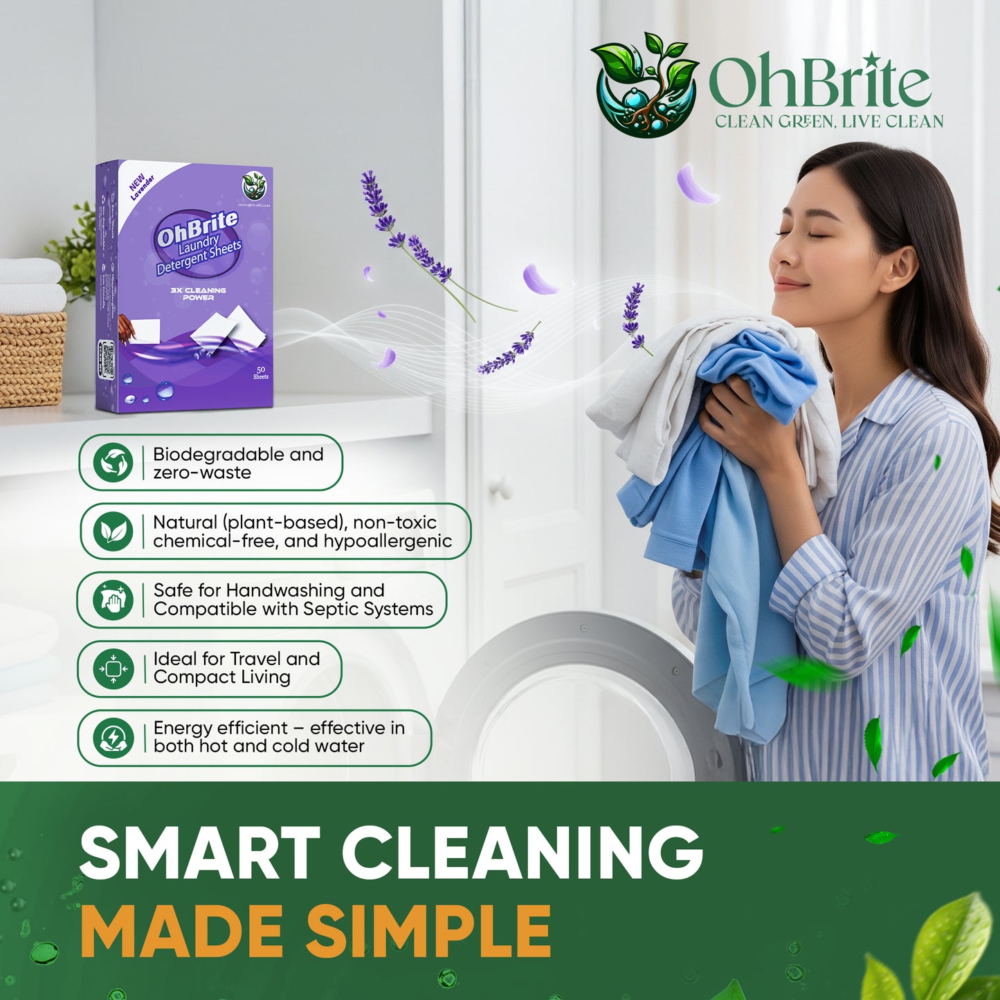 NATURAL BIO-DEGRADABLE LAUNDRY DETERGENT SHEET