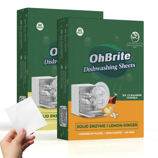 NATURAL BIO-DEGRADABLE DISHWASHING DETERGENT SHEETS by OhBrite